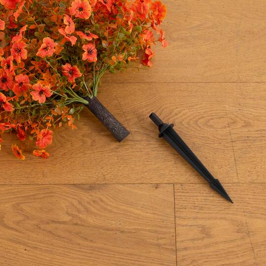 26" UV Resistant Autumn Artificial Fall Daisy Bush with Integrated Ground Stakes, 2ct.